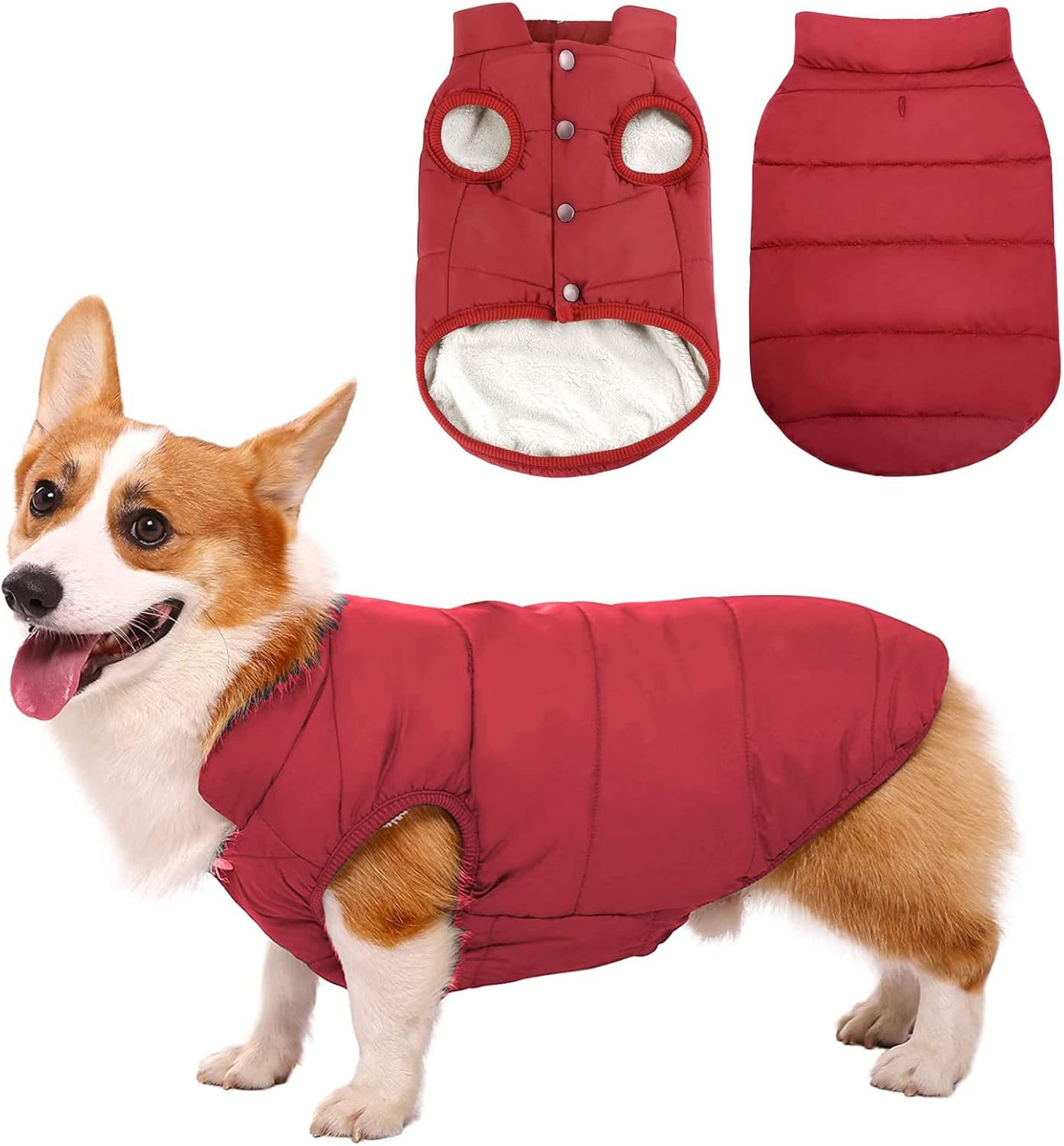 Reversible Double-Sided Puffer Dog Coat | Waterproof, Quilted Warmth & Packable Jacket | Small to Large Dogs