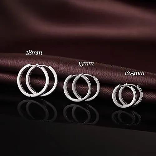 BAMOER 925 Sterling Silver Huggie Hoop Earrings | Gold Plated Minimalist Hoops | Fine Jewellery Multi-Piercing Set