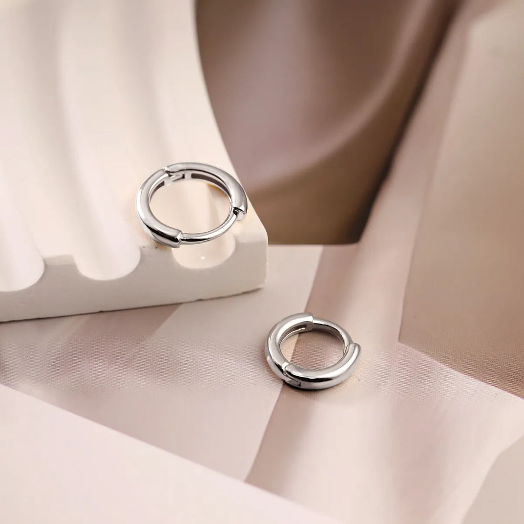 BAMOER 925 Sterling Silver Huggie Hoop Earrings | Gold Plated Minimalist Hoops | Fine Jewellery Multi-Piercing Set