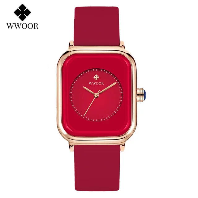 WWOOR Luxury Women's Watch, Quartz, Waterproof, Silicone Strap