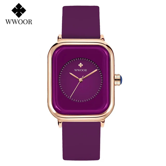 WWOOR Luxury Women's Watch, Quartz, Waterproof, Silicone Strap