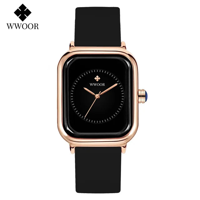 WWOOR Luxury Women's Watch, Quartz, Waterproof, Silicone Strap