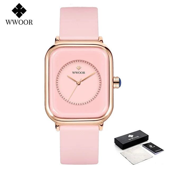 WWOOR Luxury Women's Watch, Quartz, Waterproof, Silicone Strap