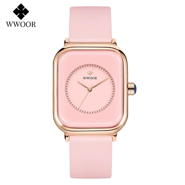WWOOR Luxury Women's Watch, Quartz, Waterproof, Silicone Strap