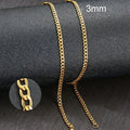VNOX Men's Cuban Link Chain Necklace | Stainless Steel | Anti-Allergy, Non-Fade | Silver, Gold & Black Chain