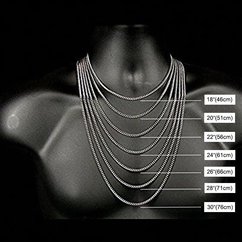 VNOX Men's Cuban Link Chain Necklace | Stainless Steel | Anti-Allergy, Non-Fade | Silver, Gold & Black Chain