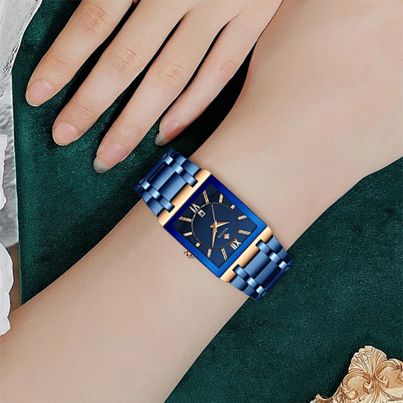 WWOOR 2024 Luxury Women's Watch, Quartz movement, square dial.