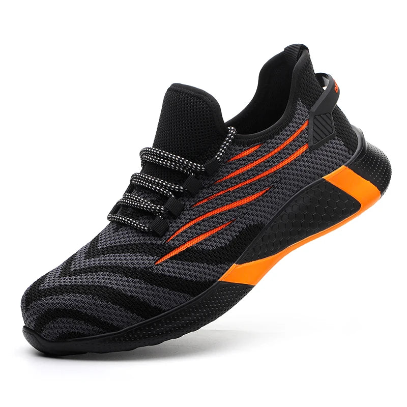 Quanzixuan Ultra-Light Steel Toe Safety Shoes | Kevlar Puncture-Proof | Breathable Mesh Work Sneaker