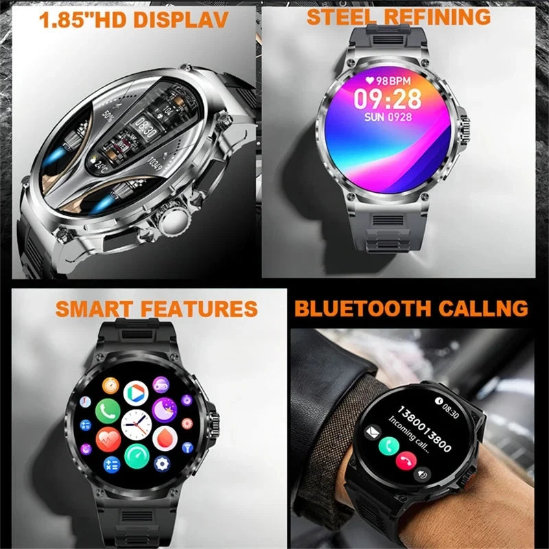 Jooeniok 2024 Smart Watch | 710mAh Long Battery Life | 1.85'' Always-on Screen | Bluetooth Call | IP68