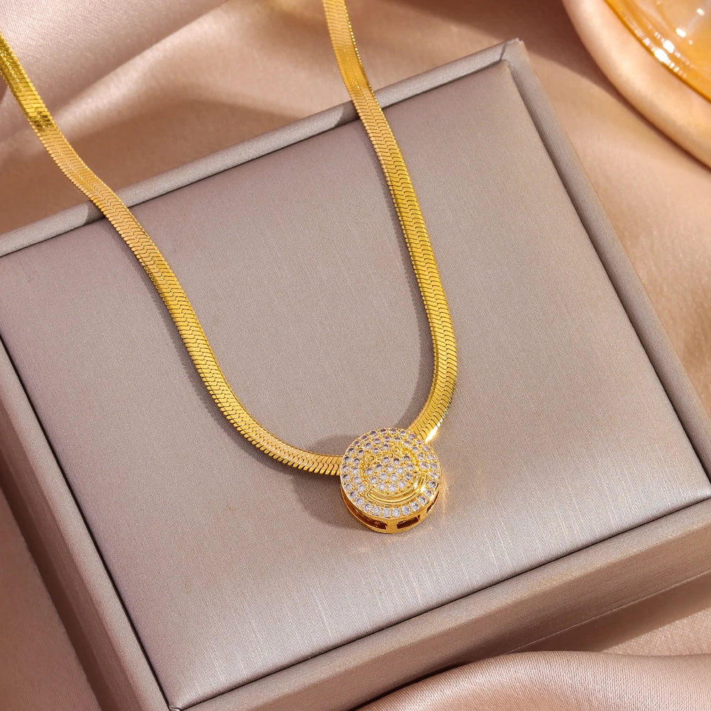 Marisa Minimalist Solitaire Necklace | 18K Gold Plated Stainless Steel Zirconia Pendant | Anti-Tarnish Jewellery