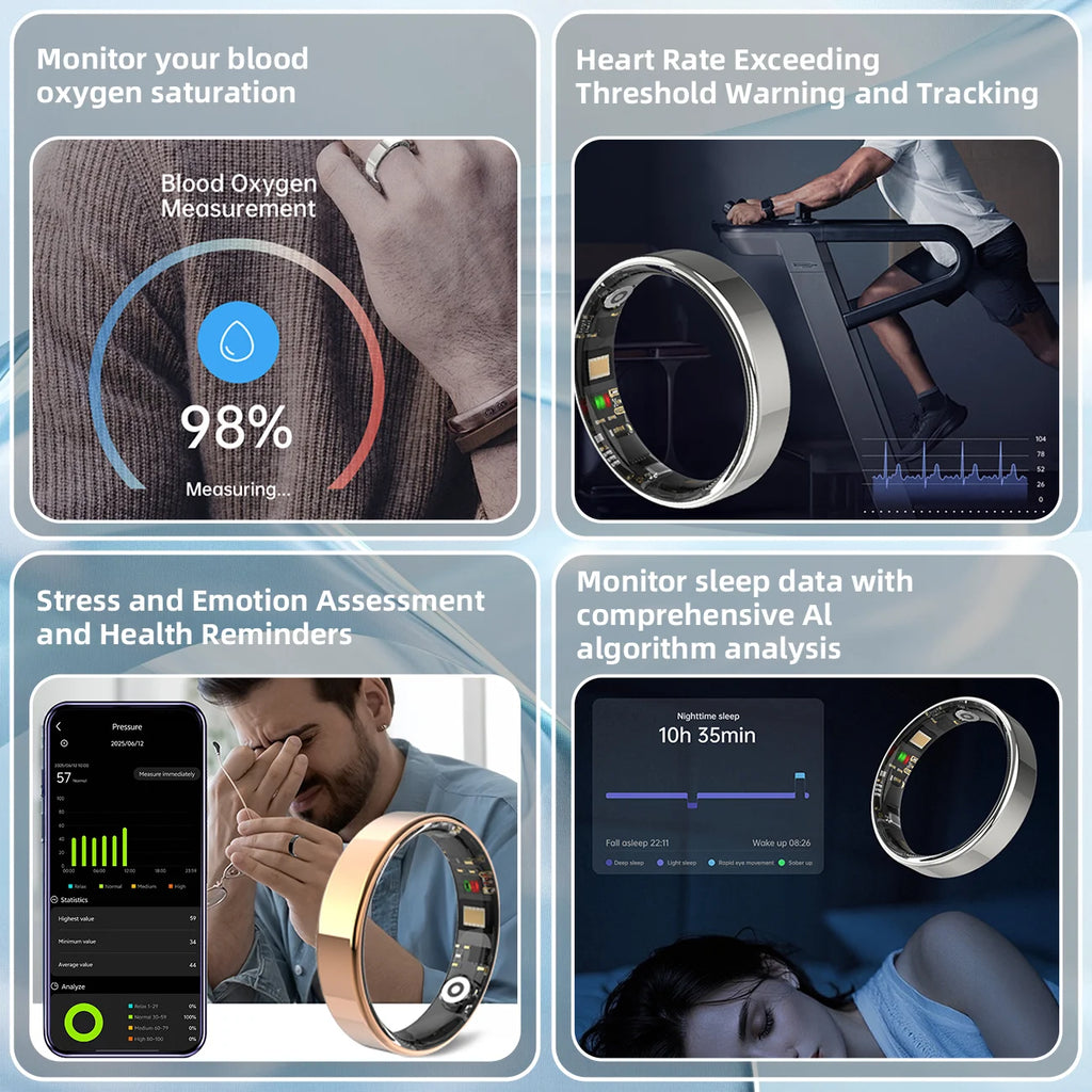 SIMSONLAB TK16 Smart Ring | 24/7 Heart Rate, Blood Oxygen & Sleep Tracker | IP68 Waterproof & Gesture Control