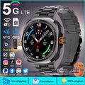 Smartwatch Ultra 8 4/5G, HD 480x480 screen, Heart Rate Monitoring, Camera, NFC, GPS, Compass and 1480mAh Battery.