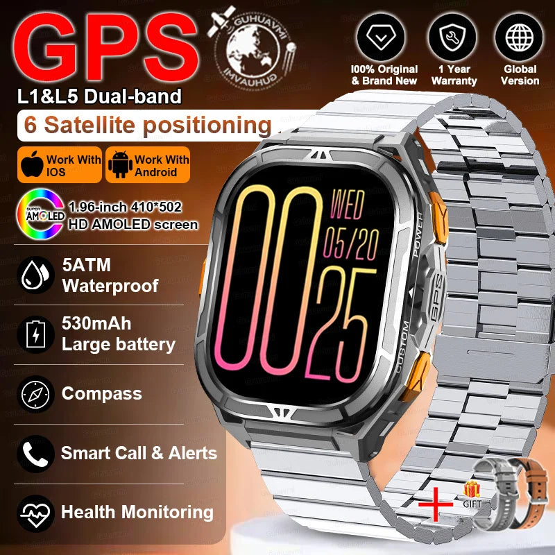 GUHUAVMI TANK X3 ULTRA 2 Smart Watch | Dual-Band L1+L5 GPS | 5ATM Dive Ready | 30-Day Battery Life