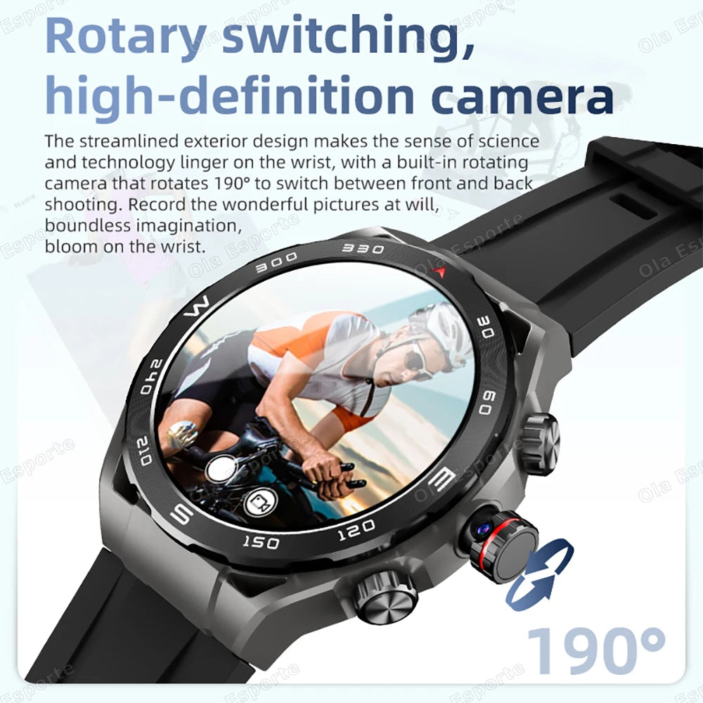 2025 Unisex GPS Smartwatch, 4GB of RAM + 64GB of Storage, 750mAh Battery, 5G Calls, Camera, and IP68 Water Resistance.