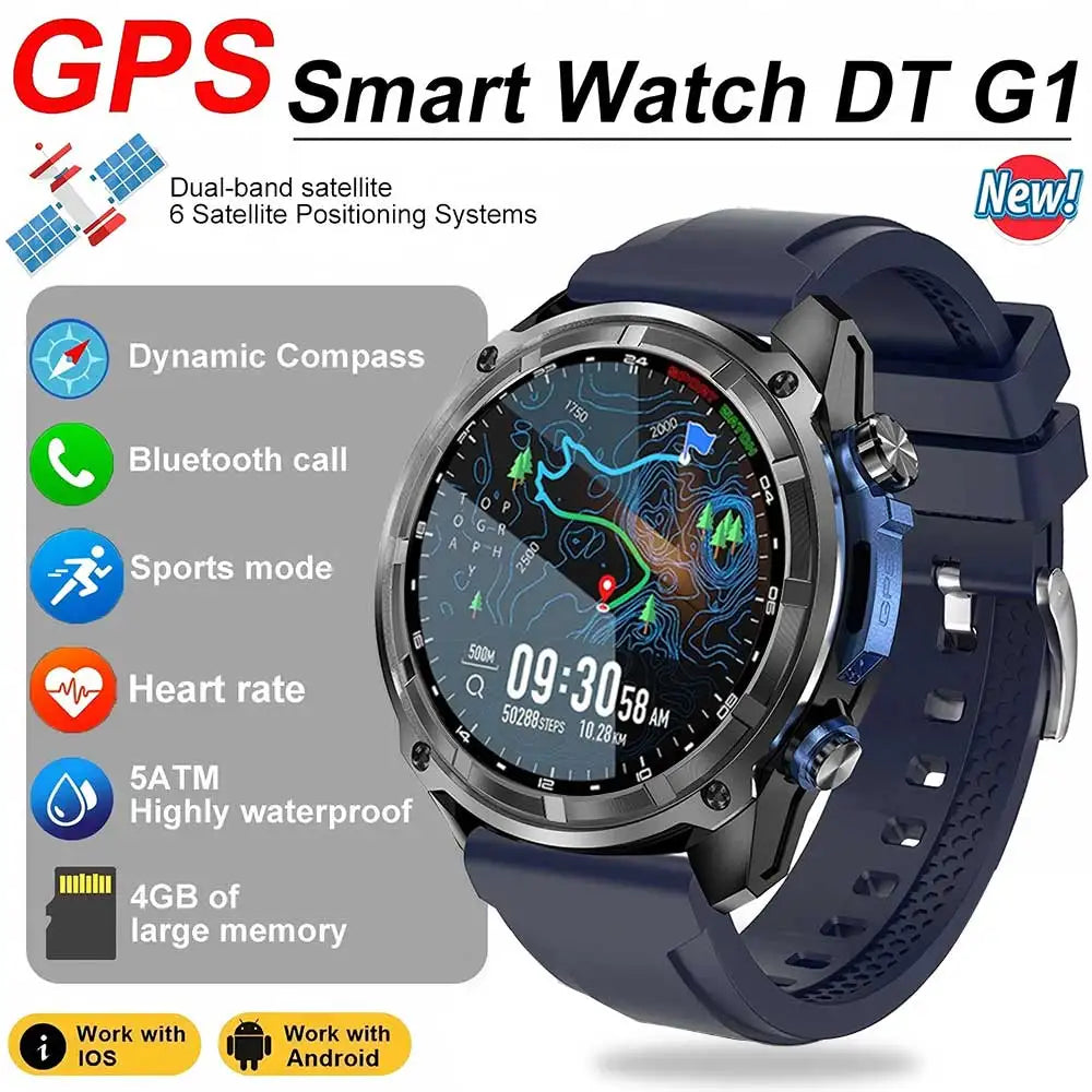 Smartwatch with GPS | PENGAGAR DT G1 – 1.43” AMOLED screen | Water resistant up to 5 ATM | Battery lasts up to 10 days | Bluetooth calling and Alexa compatible