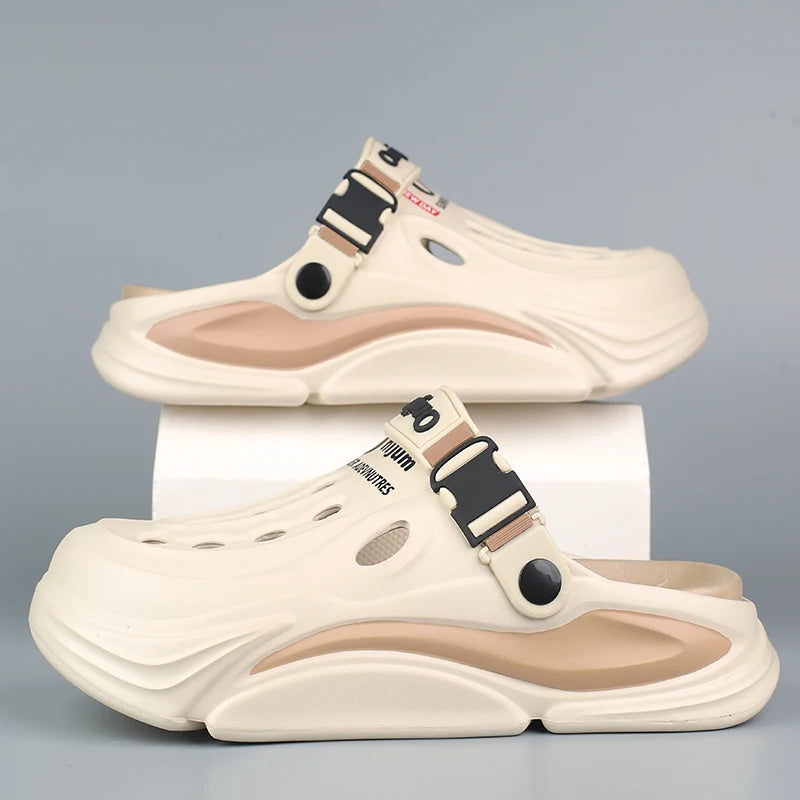 ANNPOTS Men's Tactical EVA Clogs | Adjustable Buckle Strap | Lightweight Summer Slides | Waterproof