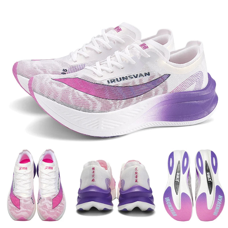 IRUNSVAN 028 Unisex Marathon Running Shoes | ForMotion Stability Tech | Neon Gradient | Air Mesh Breathable