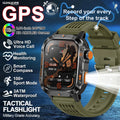 Smartwatch with GPS | GUHUAVMI HT36 Military Style | 2.01” HD AMOLED Screen | Water resistant up to 10 ATM | 540 mAh battery