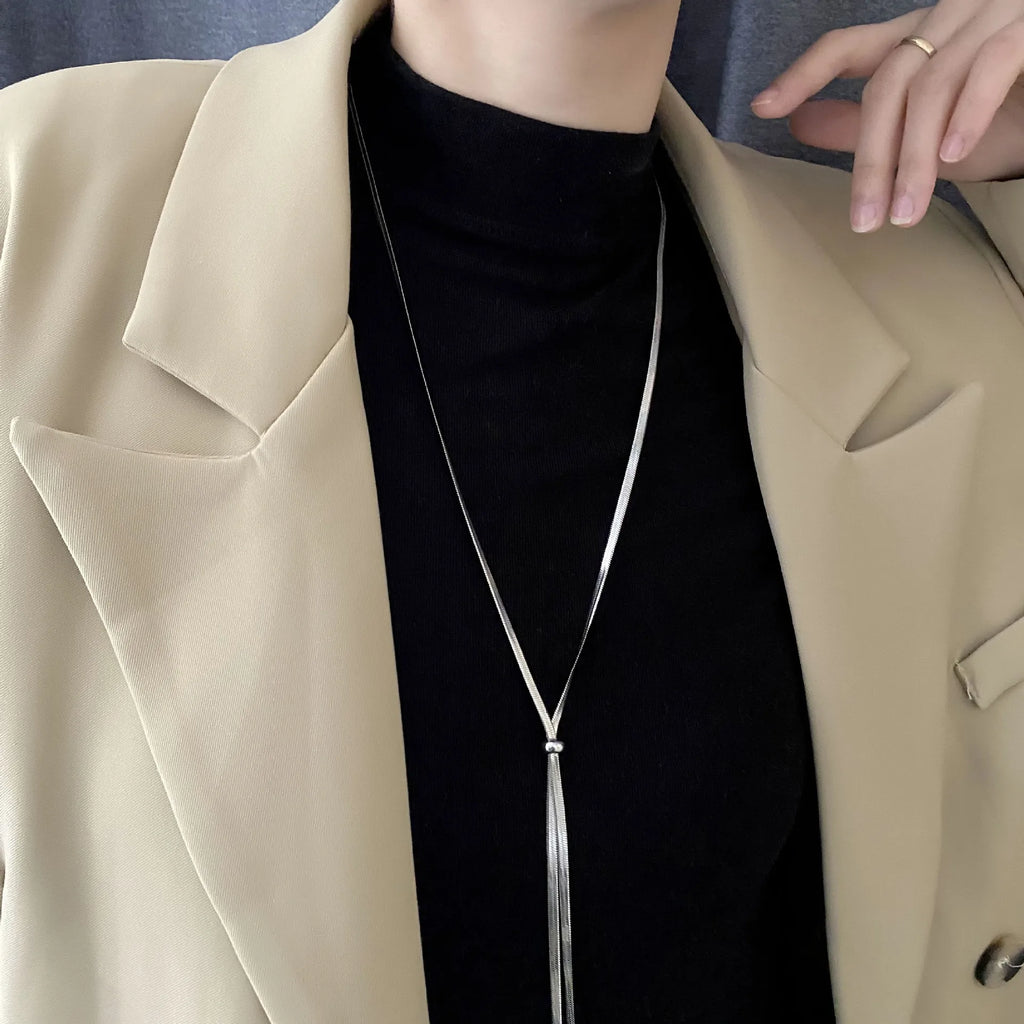 Ramos Women's Snake Chain Lariat Necklace | Stainless Steel Waterproof Y-Chain | Anti-Tarnish Trendy Jewellery