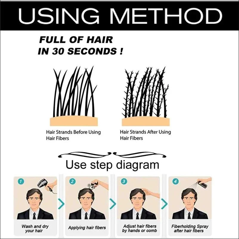 Keratin Hair Building Fibres (27.5g) | Instant Hair Loss Concealer Powder | Natural Thickening Spray