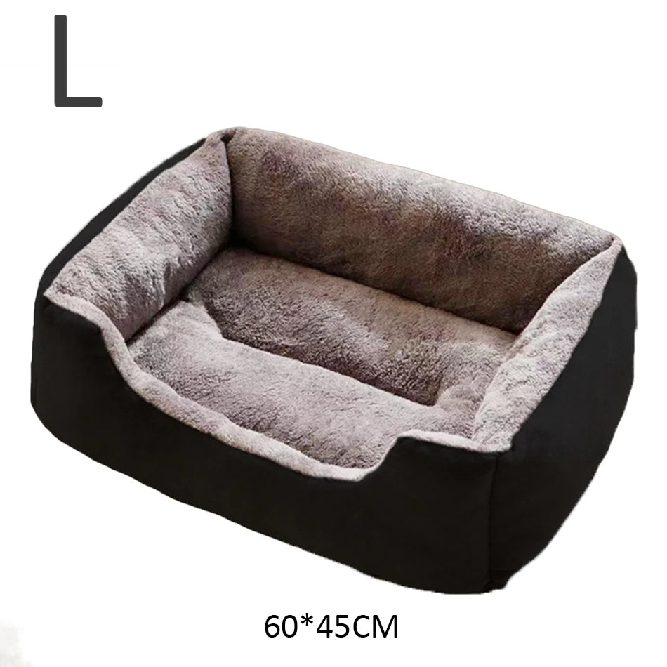 Ultra-Soft Plush Rectangle Pet Bed | Breathable, Short Plush Dog & Cat Nest | Supportive Calming Sofa