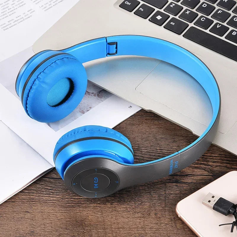 P47 Wireless Over-Ear Headphones | Bluetooth 5.0 ANC | Built-in Mic & Volume Control