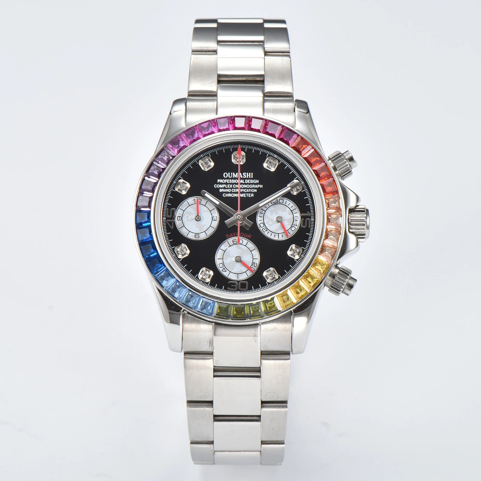 OUMASHI VK63 Luxury Men's Sports Watch with Sapphire Crystal, Stainless Steel, Water Resistant