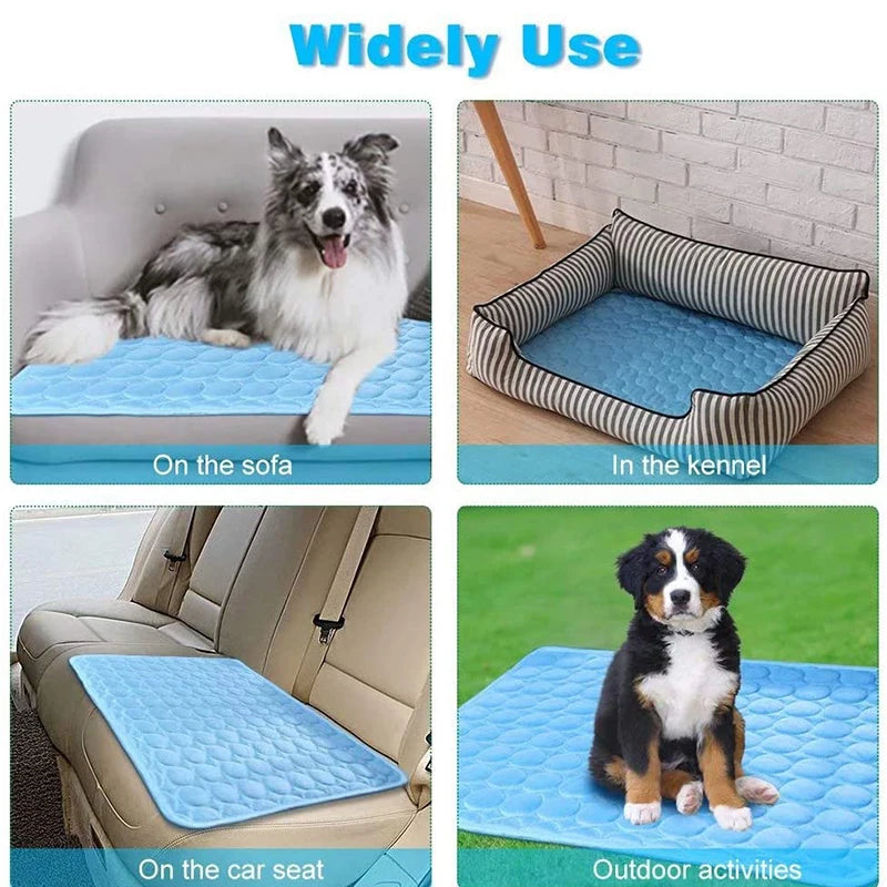 Pet Cooling Mat for Dogs & Cats | Breathable Cold Fabric Pad | Self-Cooling, Hand Washable & Anti-Heat Relief