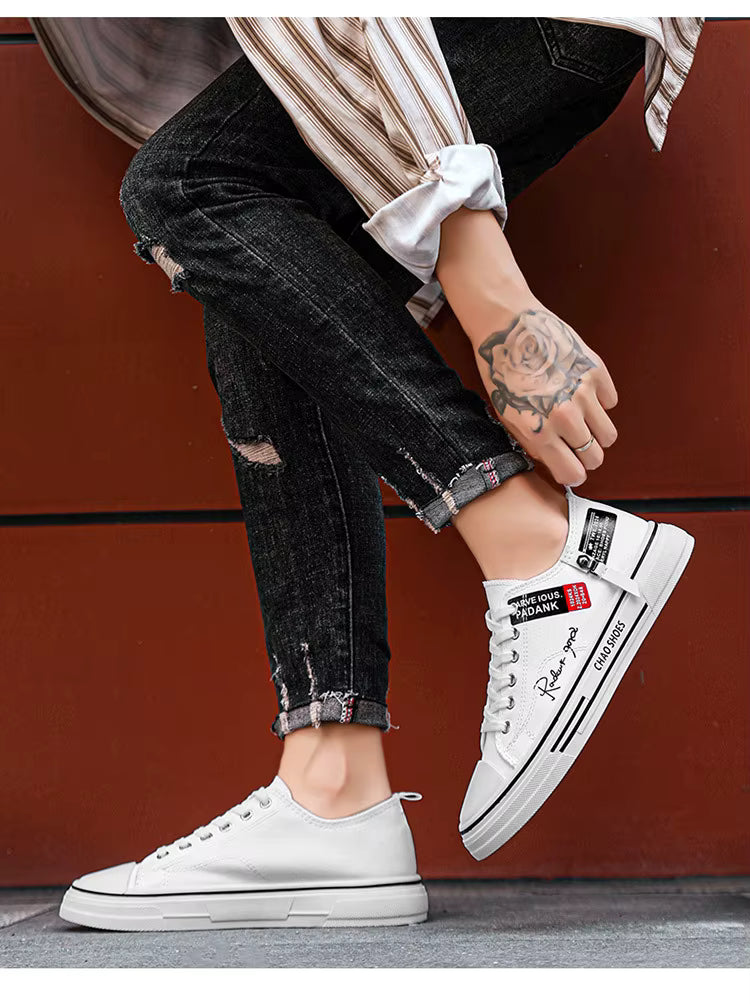 PDMCMS "Chao" Men's Low-Top Canvas Sneaker | Breathable Board Shoe | Lightweight Street Style | True to Size Fit