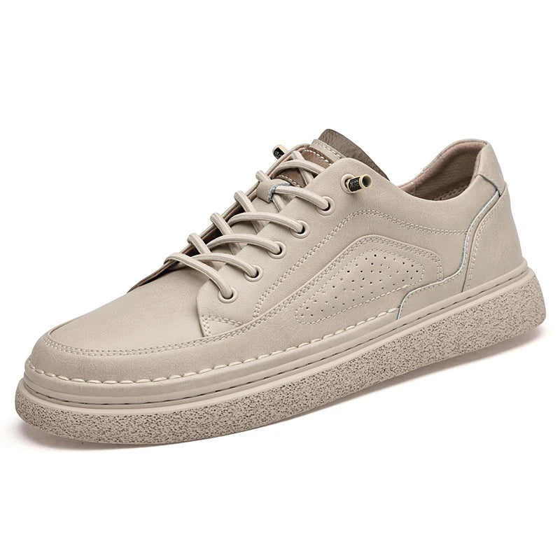 MOGACIILLO Men's Genuine Leather Casual Oxfords | Cow Leather Slip-On Shoe | Breathable & Massage Feature
