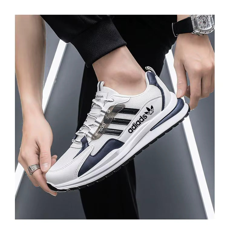 CATBELEE Men's Casual Running Shoes | Air Mesh Breathable Upper | Rubber Outsole | White, Orange & Blue Trainer