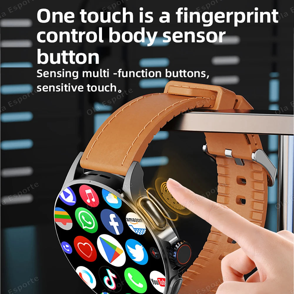 Smartwatch With SIM Card, NFC, GPS, Tracker, 5G/Wi-Fi, Bluetooth, 800W Camera, 1.95" Screen, 1000mAh Battery.