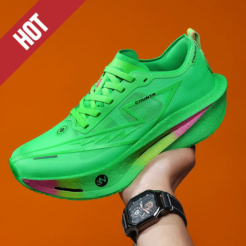 ADMAR CHUNTA Elite Men's Running Shoes | Neon Green Graffiti Sole | Lightweight & Breathable | Spring/Autumn Sneaker