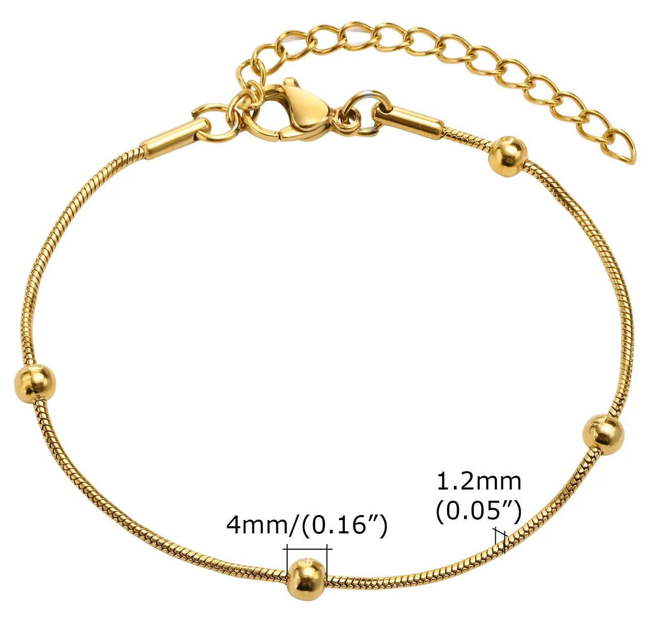 Meaeguet Gold Plated Stainless Steel Bracelets | Anti-Tarnish Chain Link Jewellery | Trendy Stacking Styles