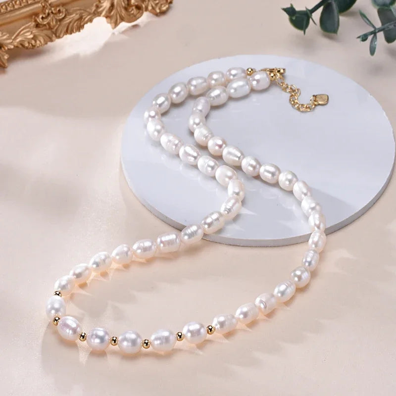 HENGSHENG Freshwater Pearl Choker Necklace | 925 Sterling Silver Fine Jewellery | Mixed White Pink Purple Pearls