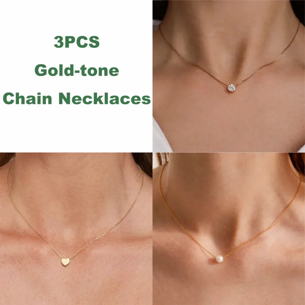 Delicate Solitaire Zirconia Necklace | 18K Gold Plated 316L Stainless Steel | Hypoallergenic Minimalist Chain