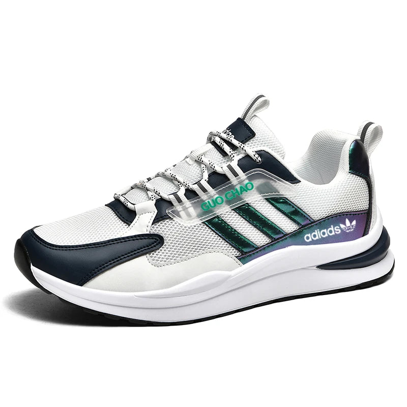 CATBELEE Men's Casual Running Shoes | Air Mesh Breathable Upper | Rubber Outsole | White, Orange & Blue Trainer