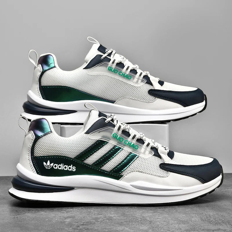 CATBELEE Men's Casual Running Shoes | Air Mesh Breathable Upper | Rubber Outsole | White, Orange & Blue Trainer