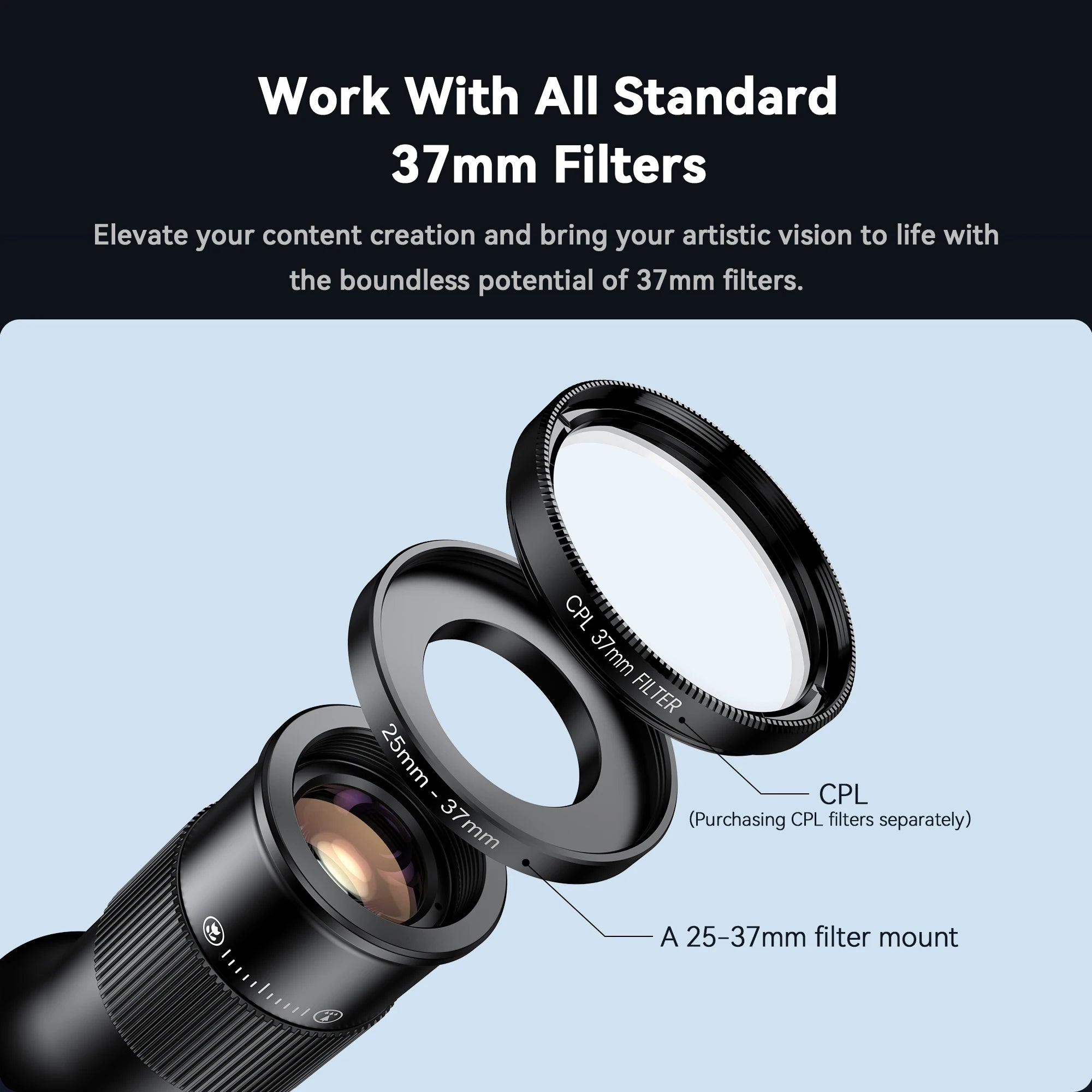 APEXEL 2-in-1 Telephoto Macro Lens Kit | 6X Zoom for Smartphones with 37mm Filter Mount | Universal Mobile Lens Accessories