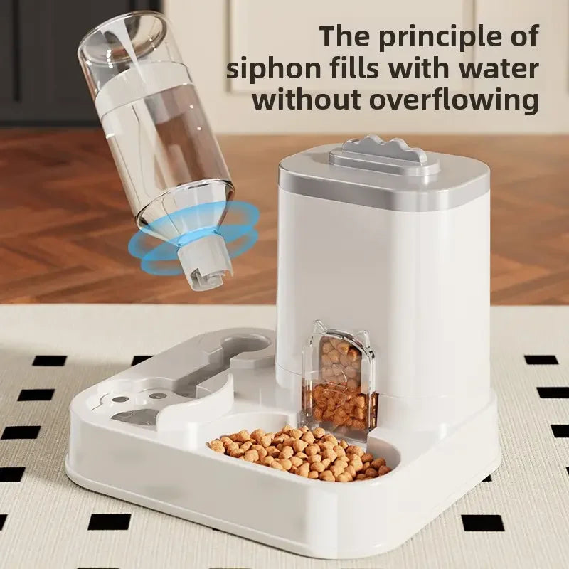 2-in-1 Gravity Pet Feeder & Water Dispenser for Cats & Dogs | Non-Electric System