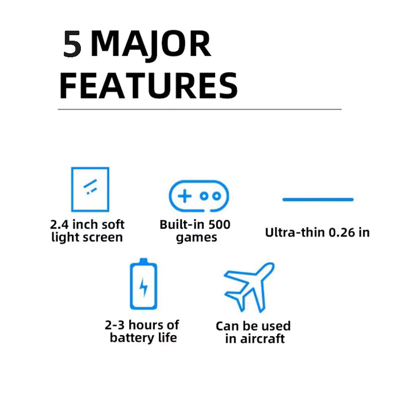 Ultra-thin Portable Retro Mini Game | 500 Built-in Classic Games | 2.4" LCD Console ZEDAOTC