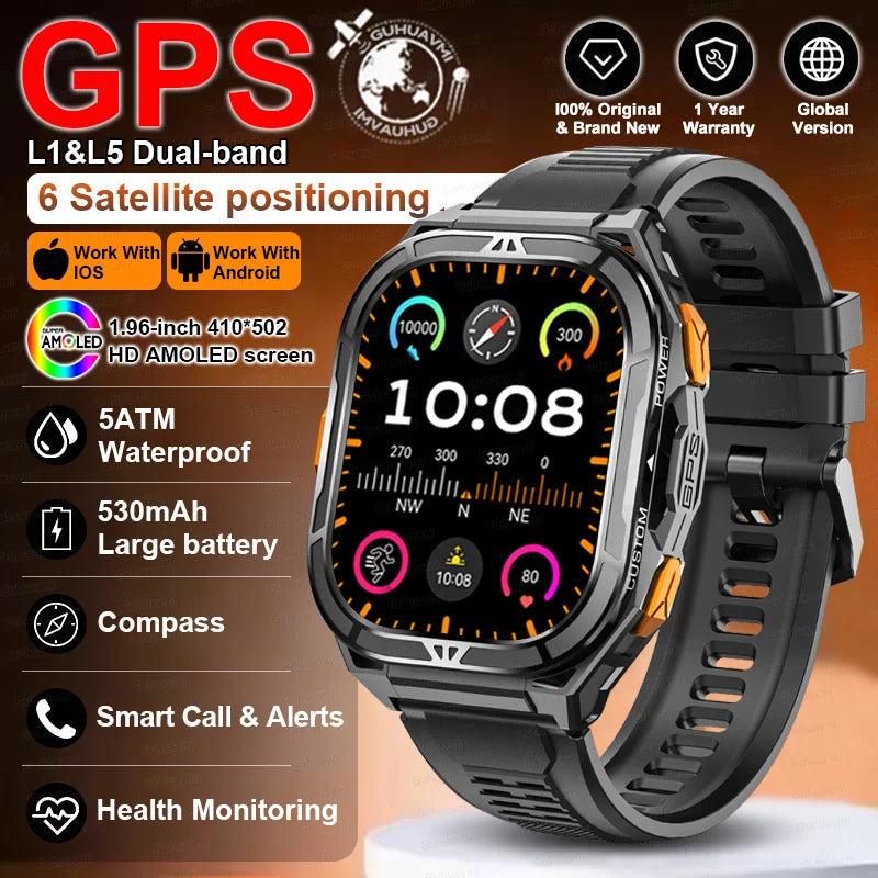 GUHUAVMI TANK X3 ULTRA 2 Smart Watch | Dual-Band L1+L5 GPS | 5ATM Dive Ready | 30-Day Battery Life