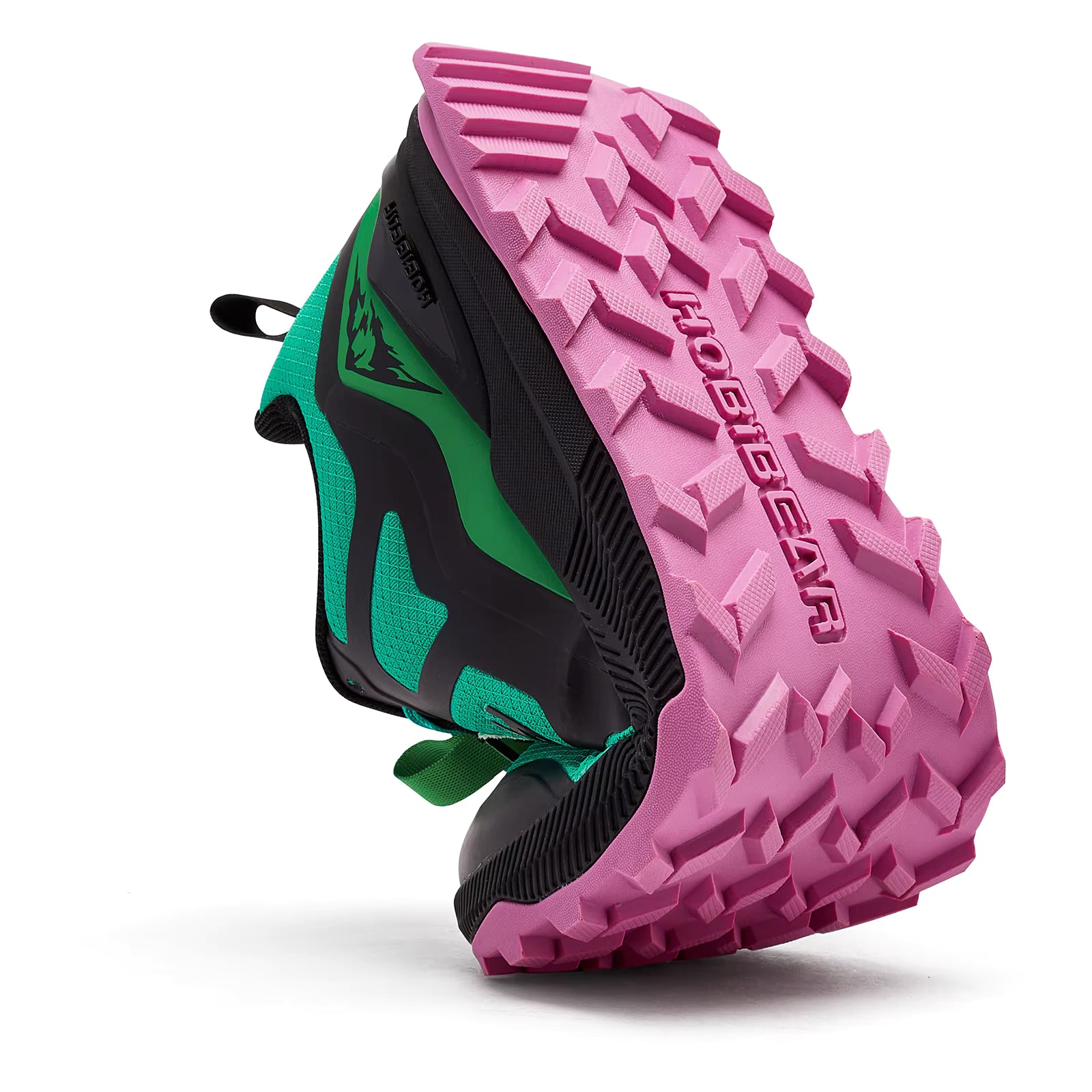 HOBIBEAR Men's Casual Trail Sneaker | Non-slip Rubber Outsole | Hiking & Walking Shoe | Green/Black/Pink