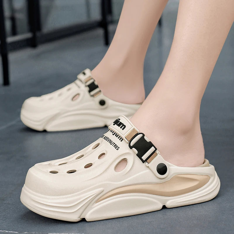 ANNPOTS Men's Tactical EVA Clogs | Adjustable Buckle Strap | Lightweight Summer Slides | Waterproof