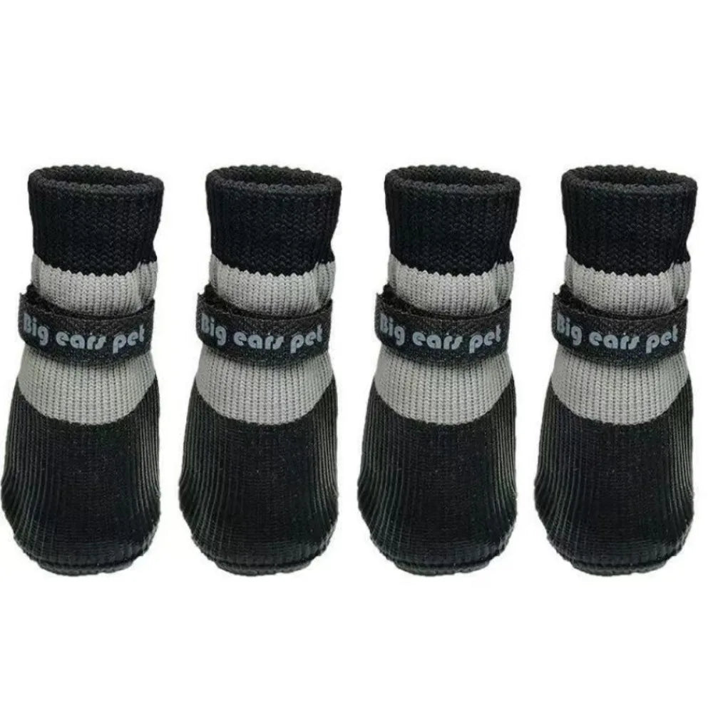 Anti-Slip Dog Shoes (4PCS) | Knitted Paw Protection with Rubber Sole | Non-Slip Puppy/Cat Indoor Footwear