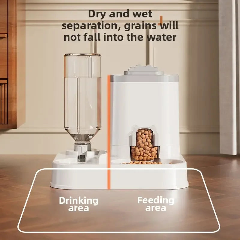 2-in-1 Gravity Pet Feeder & Water Dispenser for Cats & Dogs | Non-Electric System