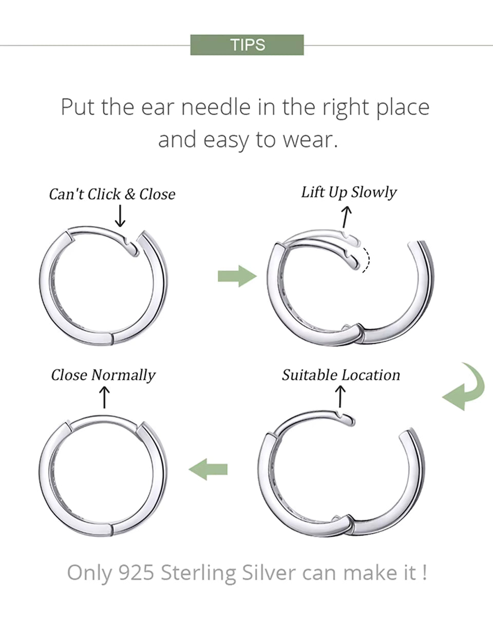 BAMOER 925 Sterling Silver Huggie Hoop Earrings | Gold Plated Minimalist Hoops | Fine Jewellery Multi-Piercing Set