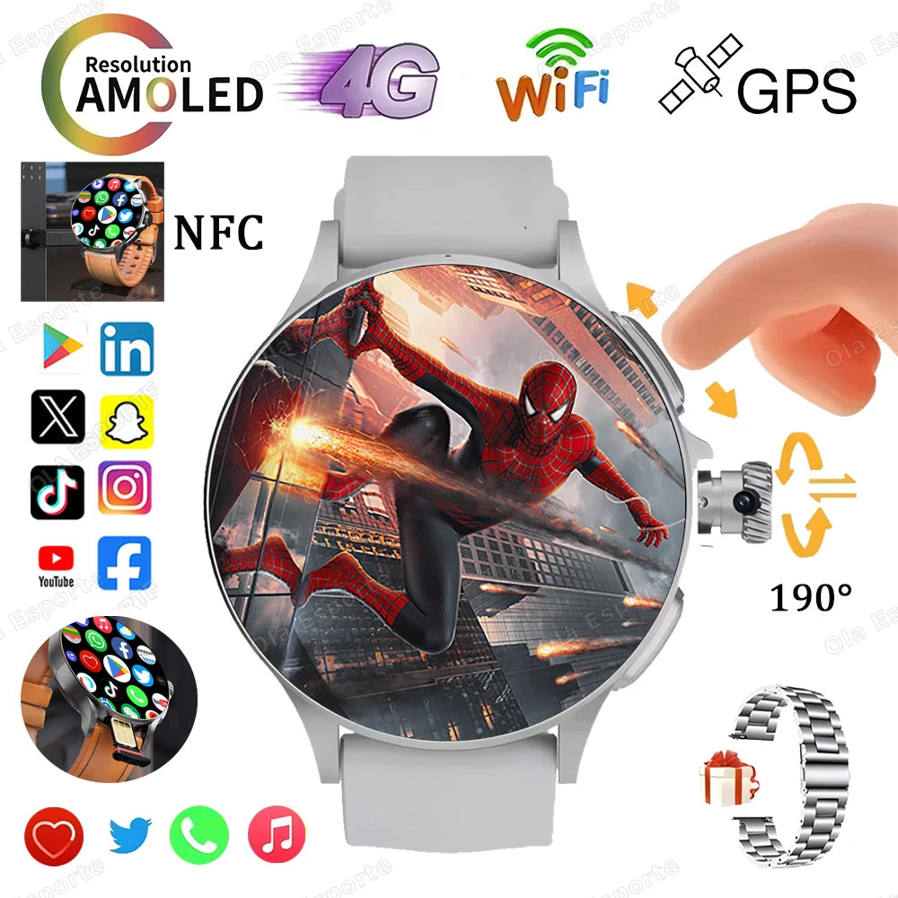 4G/5G Series 8 Ultra Smartwatch – Dual Camera, Wi-Fi, GPS and 1.95" AMOLED Screen