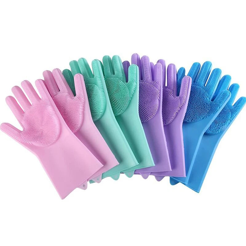 Eco-Friendly Silicone Pet Grooming Gloves | Deshedding, Bathing & Cleaning Mitts | Heat Resistant Multi-Purpose