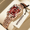 POEDAGAR Emerald Royale – Women’s Luxury Stainless Steel Quartz Waterproof Calendar Watch